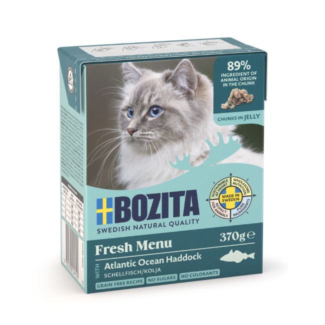 Bozita cat chunks, kapsička pro kočky, s treskou, haddock, mokré krmivo pro kočky