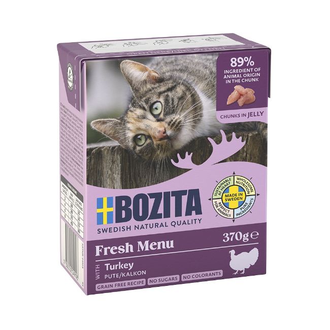Bozita cat chunks, kapsička pro kočky, turkey, s krůtím, mokré krmivo pro kočky