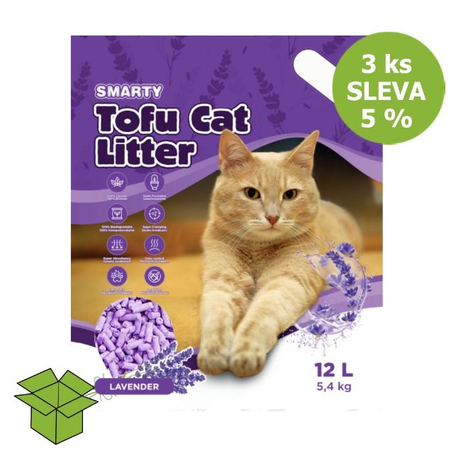 Smarty Tofu Cat Litter Lavender podestýlka 12 l (3 ks) SLEVA 5 %