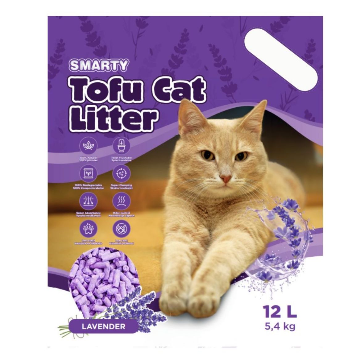 Obrázek z Smarty Tofu Cat Litter Lavender podestýlka 12 l 