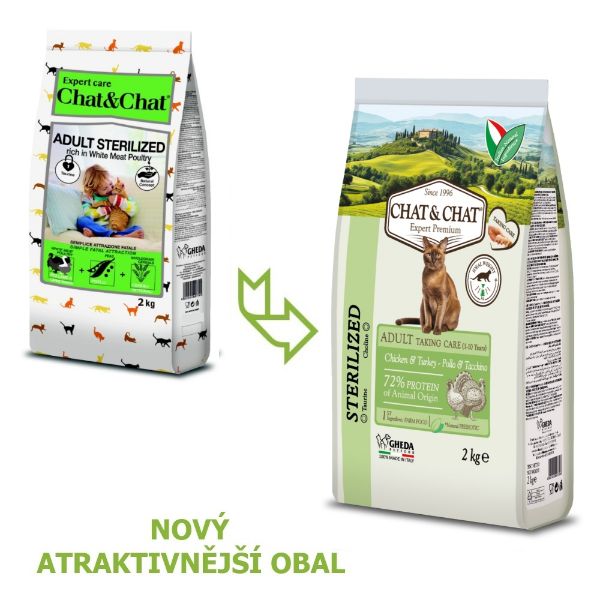 Obrázek Chat & Chat Expert Adult Sterilized s drůbežím masem 2 kg