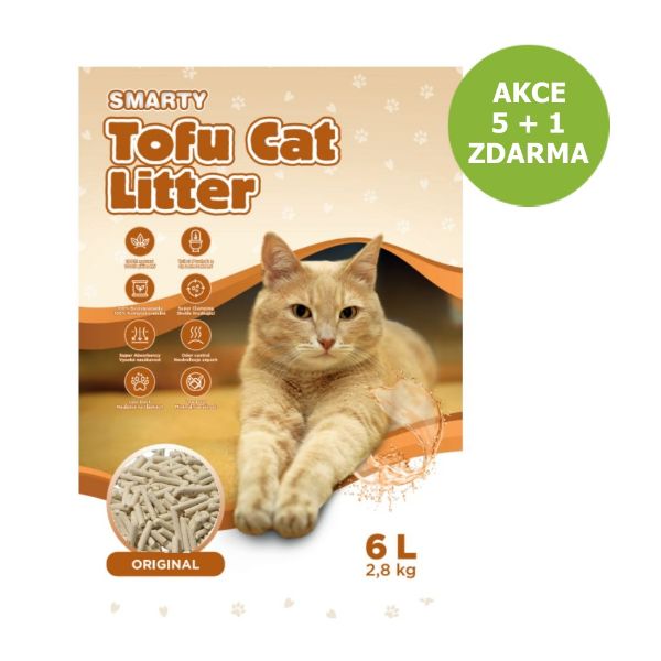 Obrázek Smarty Tofu Cat Litter Original podestýlka bez vůně 6 l AKCE 5 + 1 ZDARMA