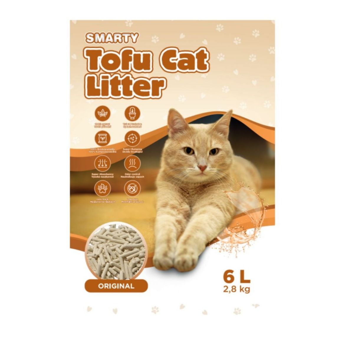 Obrázek z Smarty Tofu Cat Litter Original podestýlka bez vůně 6 l 