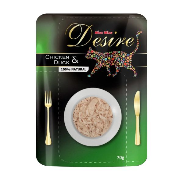 Obrázek Desire premium s trhaným masem Kuře a Kachna, kapsička 70 g