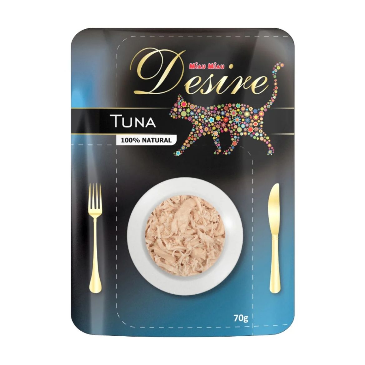 Obrázek z Desire premium s trhaným masem Tuňák, kapsička 70 g 