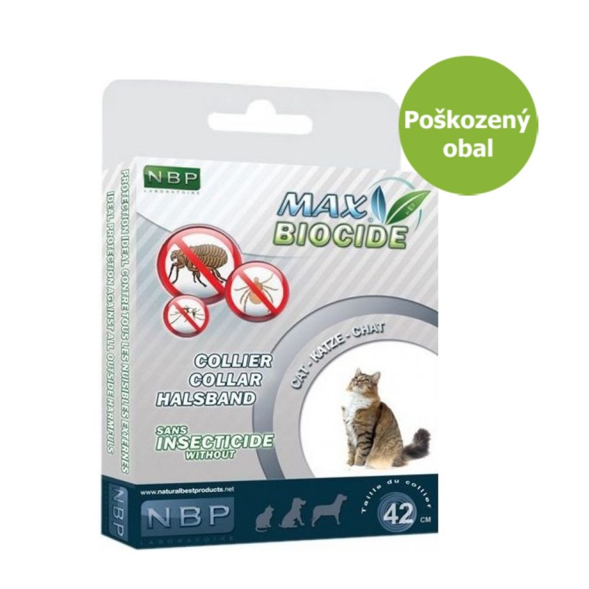 Obrázek z Max Biocide Collar Cat repelentní obojek, kočka 42 cm !CZ! - Poškozený obal - SLEVA 30 % 