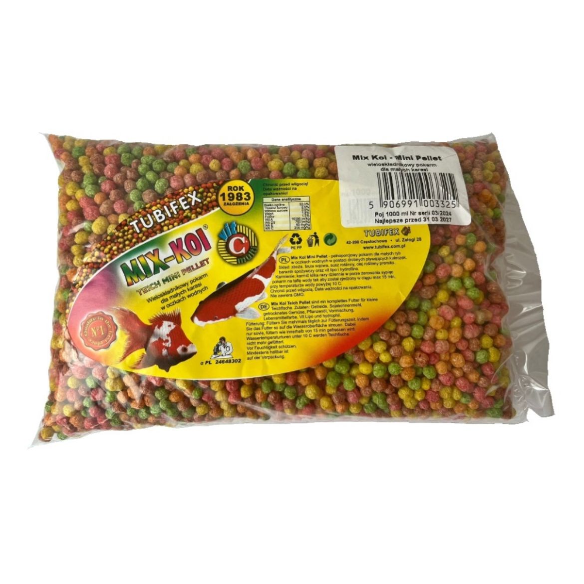 Obrázek z KOI MIX mini pellet kuličky, sáček 1 l 