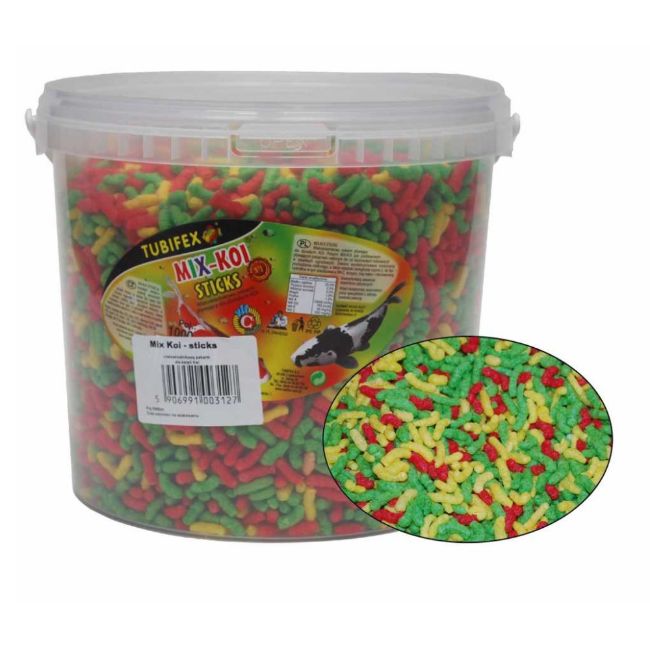 Koi mix sticks kompletní krmivo pro koi kapry – plovoucí tyčinky, doza 5 litrů