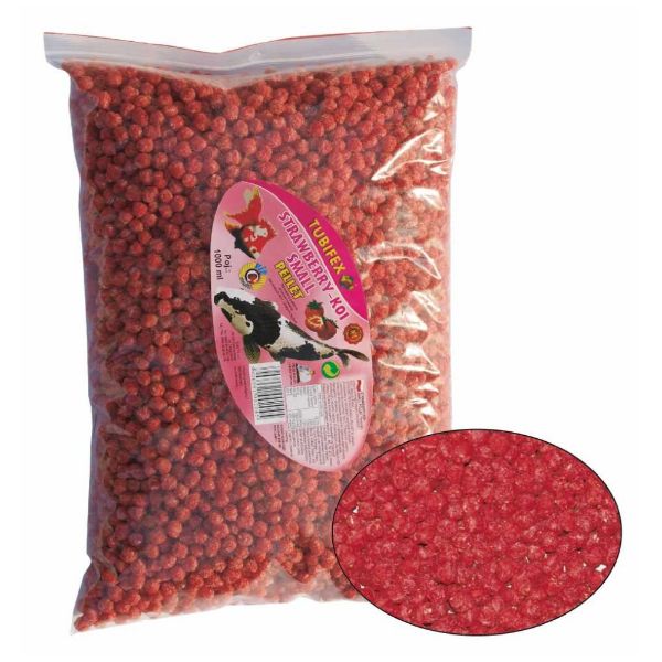 Obrázek KOI STRAWBERRY pellet kuličky, sáček 1 l