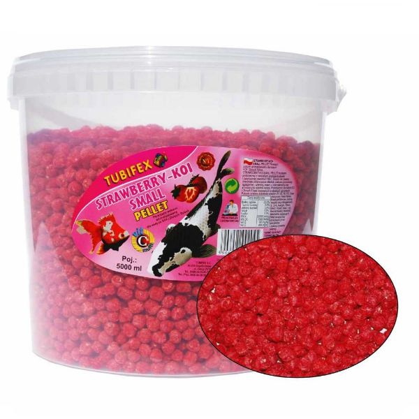 Obrázek KOI STRAWBERRY pellet kuličky, dóza 5 l