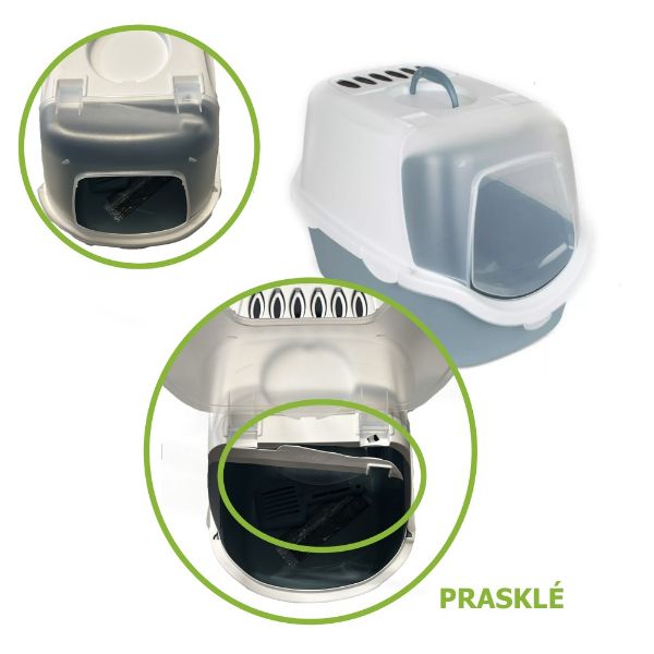Obrázek WC uzavřené Cathy Easy Clean, modrošedá - Ulomená horní hrana - SLEVA 20 %