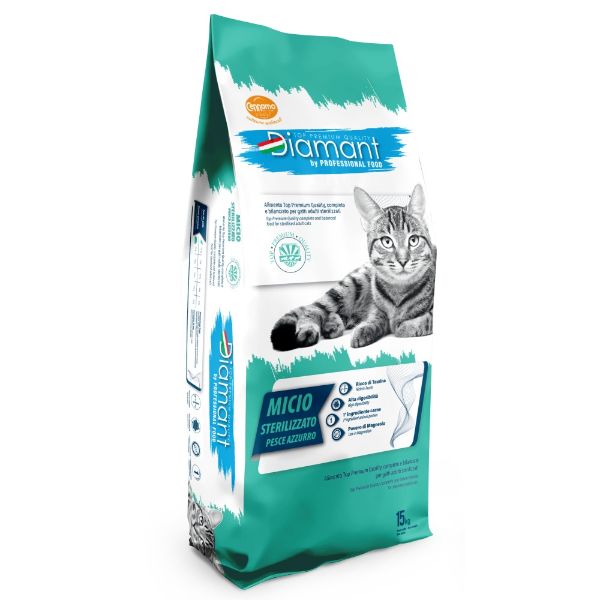 Obrázek Diamant Cat Micio Sterilised Modrá ryba 15 kg