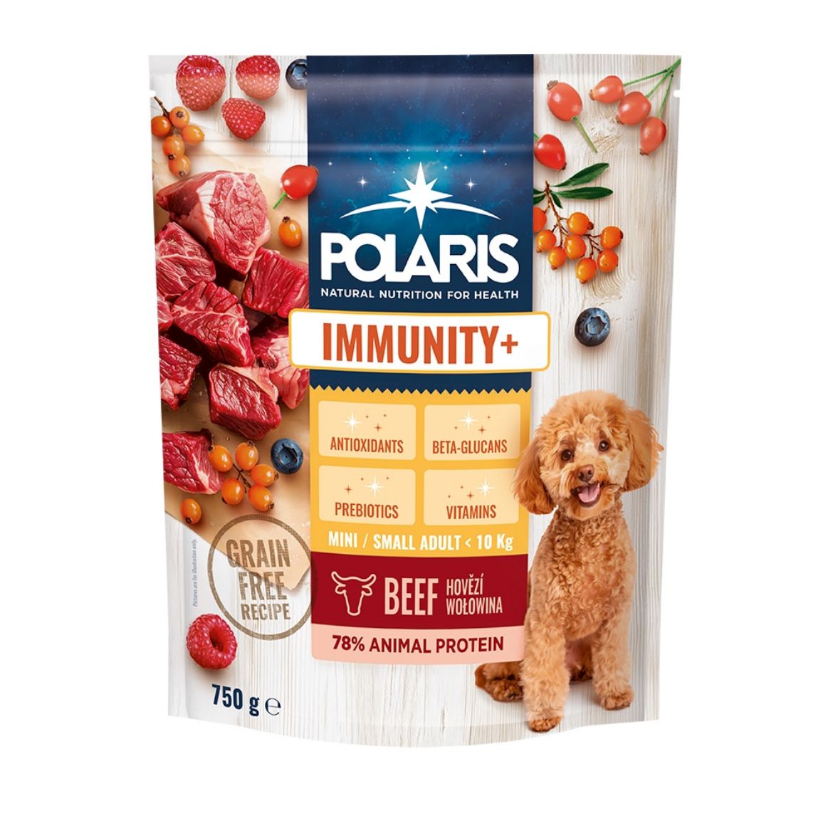 Obrázek z Polaris Immunity Dog Adult small & mini Hovězí GF 750 g 
