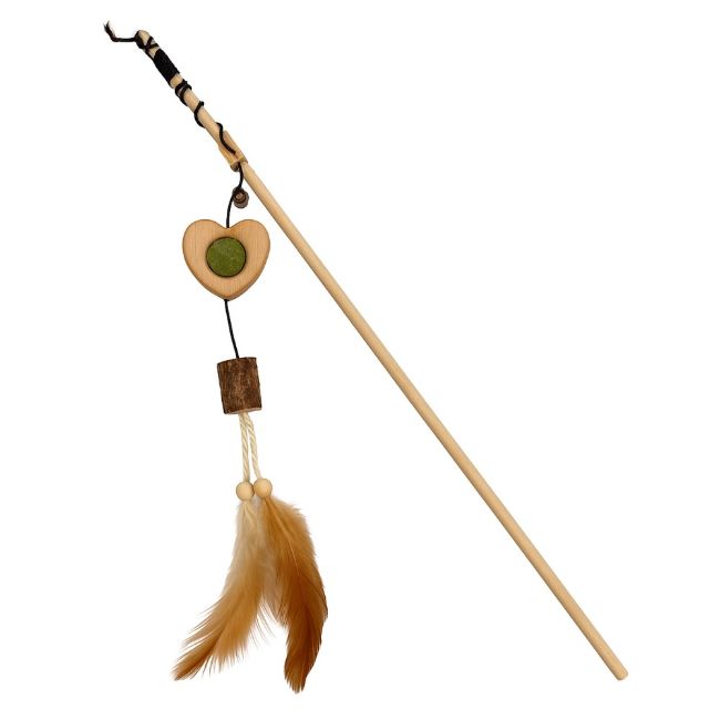 Vábnička dřevěné srdce s catnipem pro kočky