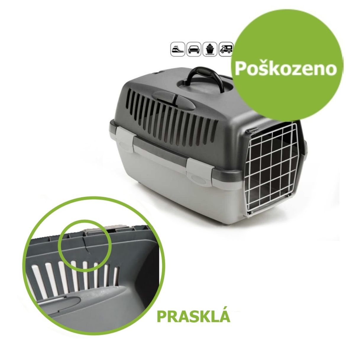 Obrázek z Gulliver 1 kovová dvířka, šedá - Lehce prasklá - SLEVA 20 % 