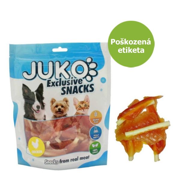 Obrázek Mini Chicken Soft Jerky with Calcium Bone JUKO Snacks 250 g - Poškozená etiketa - SLEVA 20 %