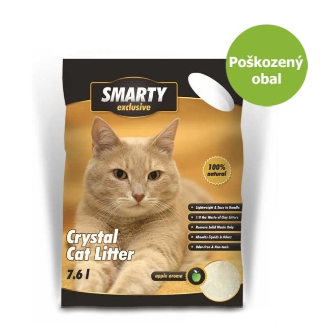 Smarty exclusive, silikátové stelivo pro kočky, s vůní zeleného jablka, granulovité, vysoká absorpční schopnost, přírodní netoxické