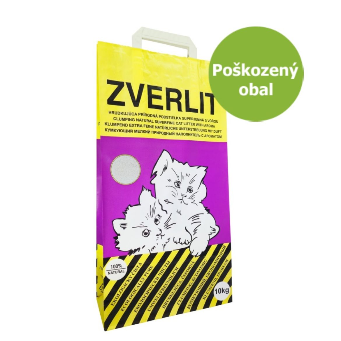 Obrázek z ZVERLIT fialový podestýlka super jemná s vůní 6,2 - 7,1 kg -  Poškozený obal - SLEVA 10 % 