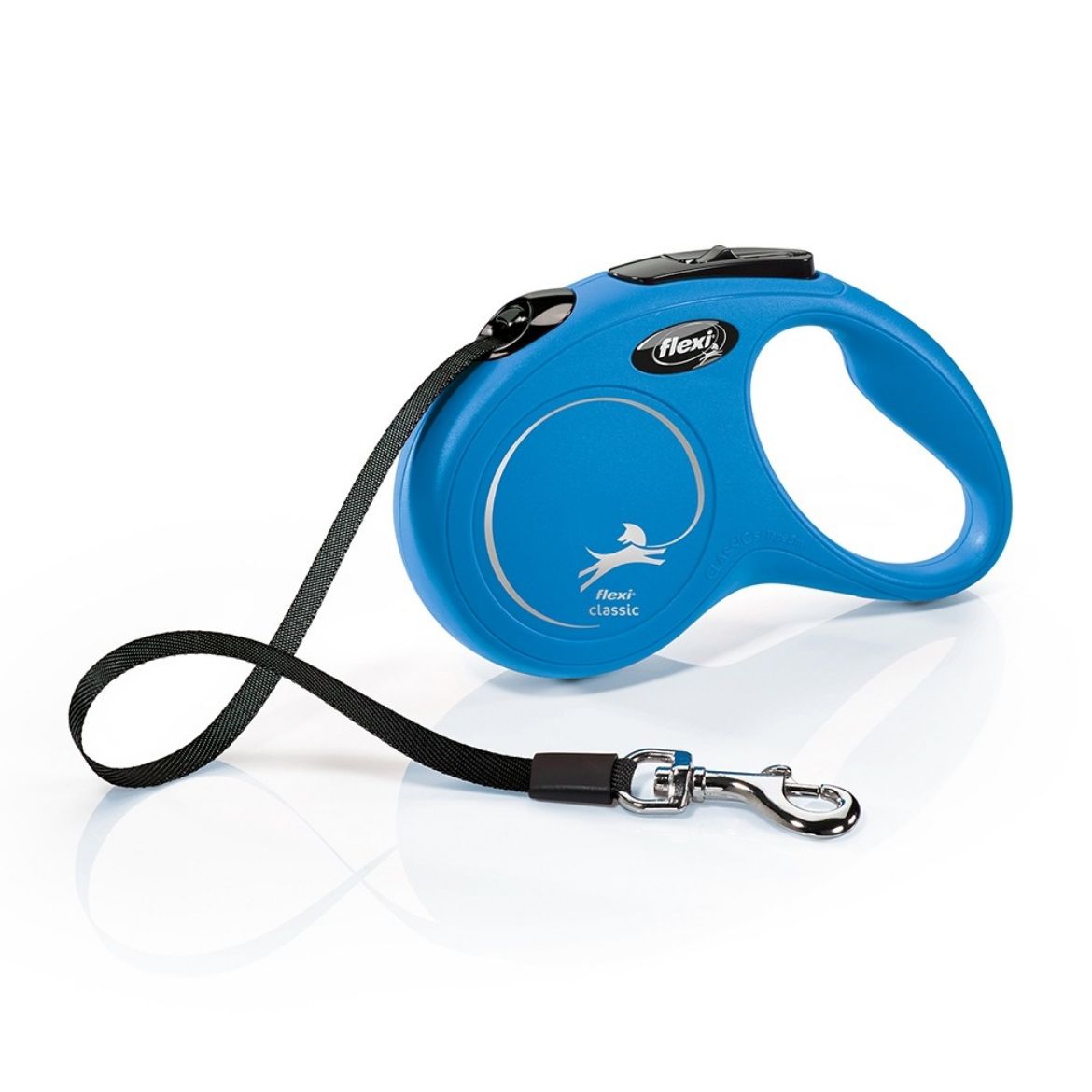 samonavíjecí vodítko popruhové Flexi New Classic Tape délka 5 m na váhu 15 kg barva modrá