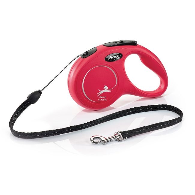samonavíjecí vodítko lankové Flexi New Classic Cord délka 5 m na váhu 20 kg barva červená