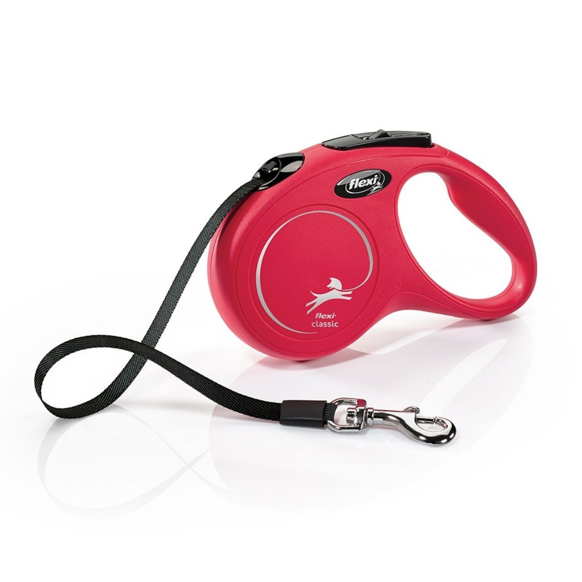 samonavíjecí vodítko popruhové Flexi New Classic Tape délka 5 m na váhu 15 kg barva červená