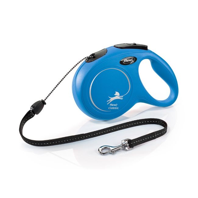 samonavíjecí vodítko lankové Flexi New Classic Cord délka 8 m na váhu 20 kg barva modrá