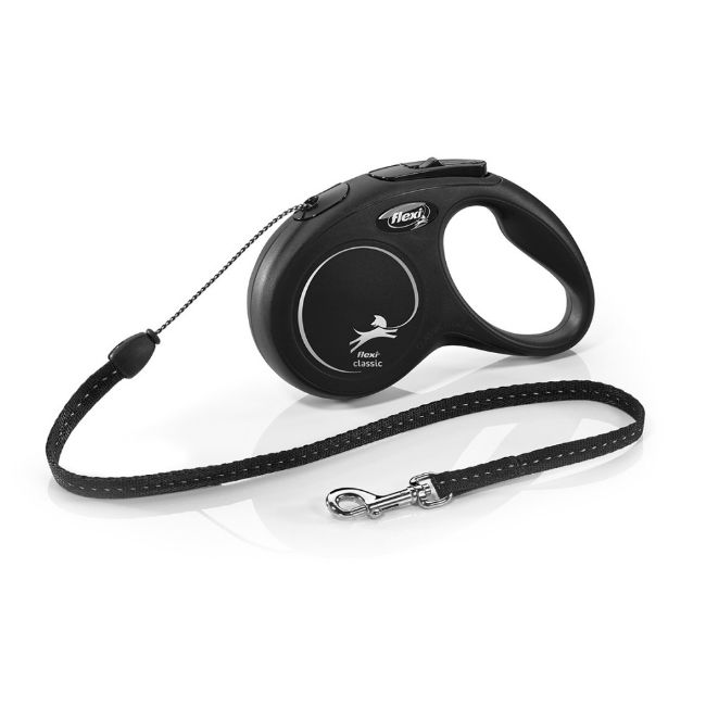 samonavíjecí vodítko lankové Flexi New Classic Cord délka 5 m na váhu 20 kg barva černá