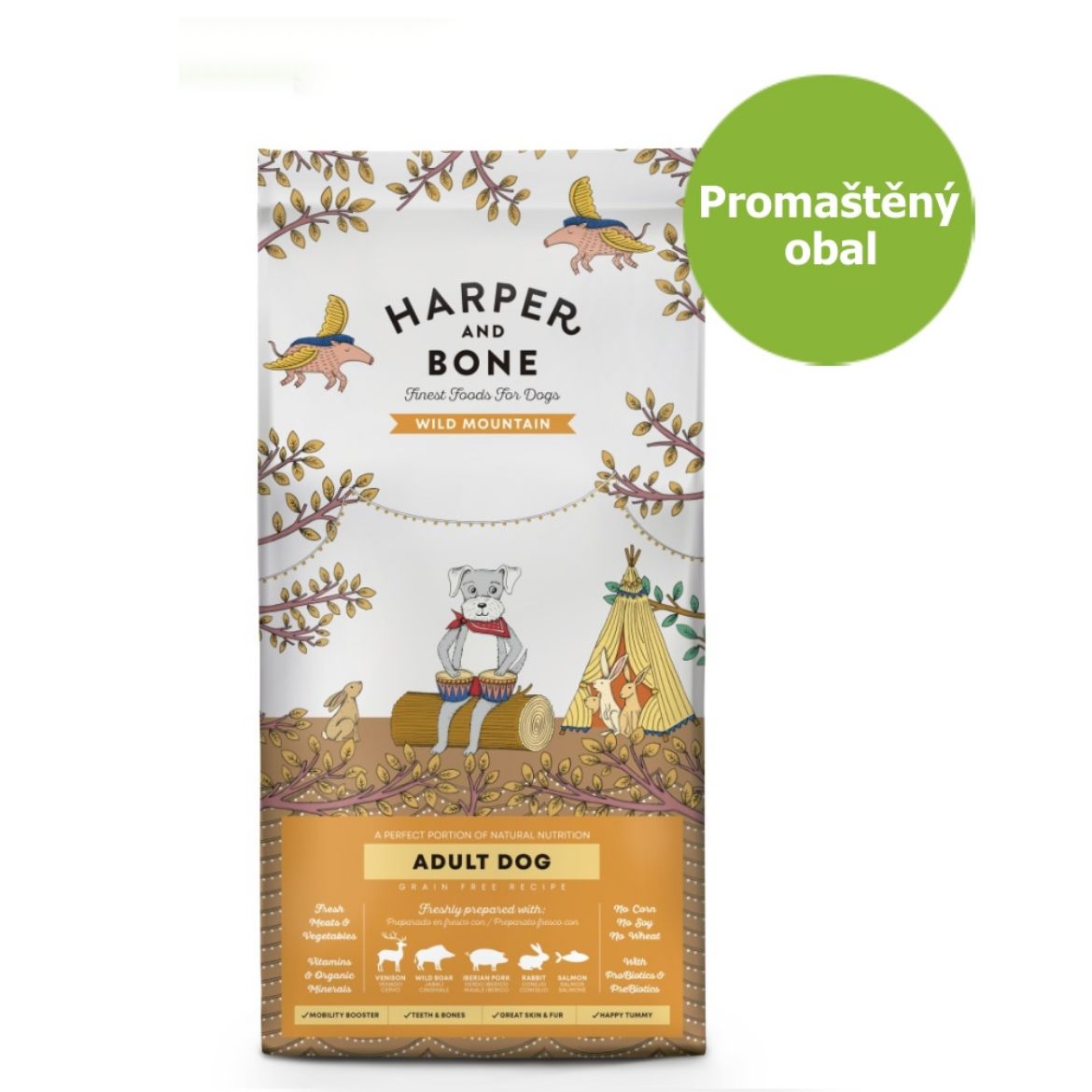 Obrázek z Harper and Bone Dog Adult Large & Medium divoké hory 12 kg - Promaštěný obal - SLEVA 40 % 