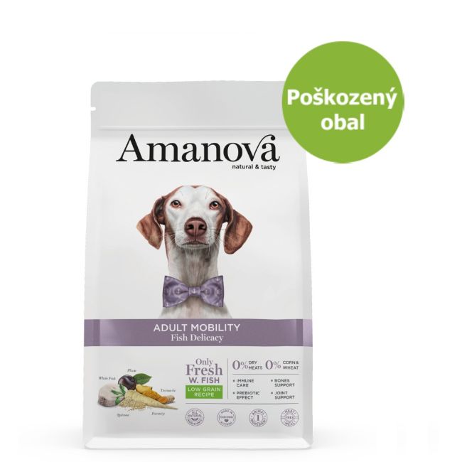 superprémiové krmivo pro dospělé psy, pomáhá udržovat a zlepšovat pohyblivost kloubů, Amanova dog mobility fish, s rybou a quinoou, fish and quinoa, hypoalergenní, bezlepkové, 100 % přírodní