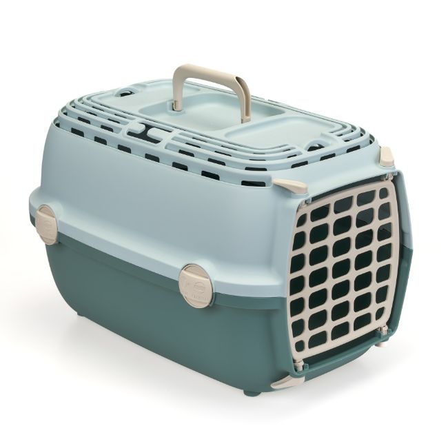 Přepravka Horizon pro psy a kočky plastová dvířka, arktická modrá