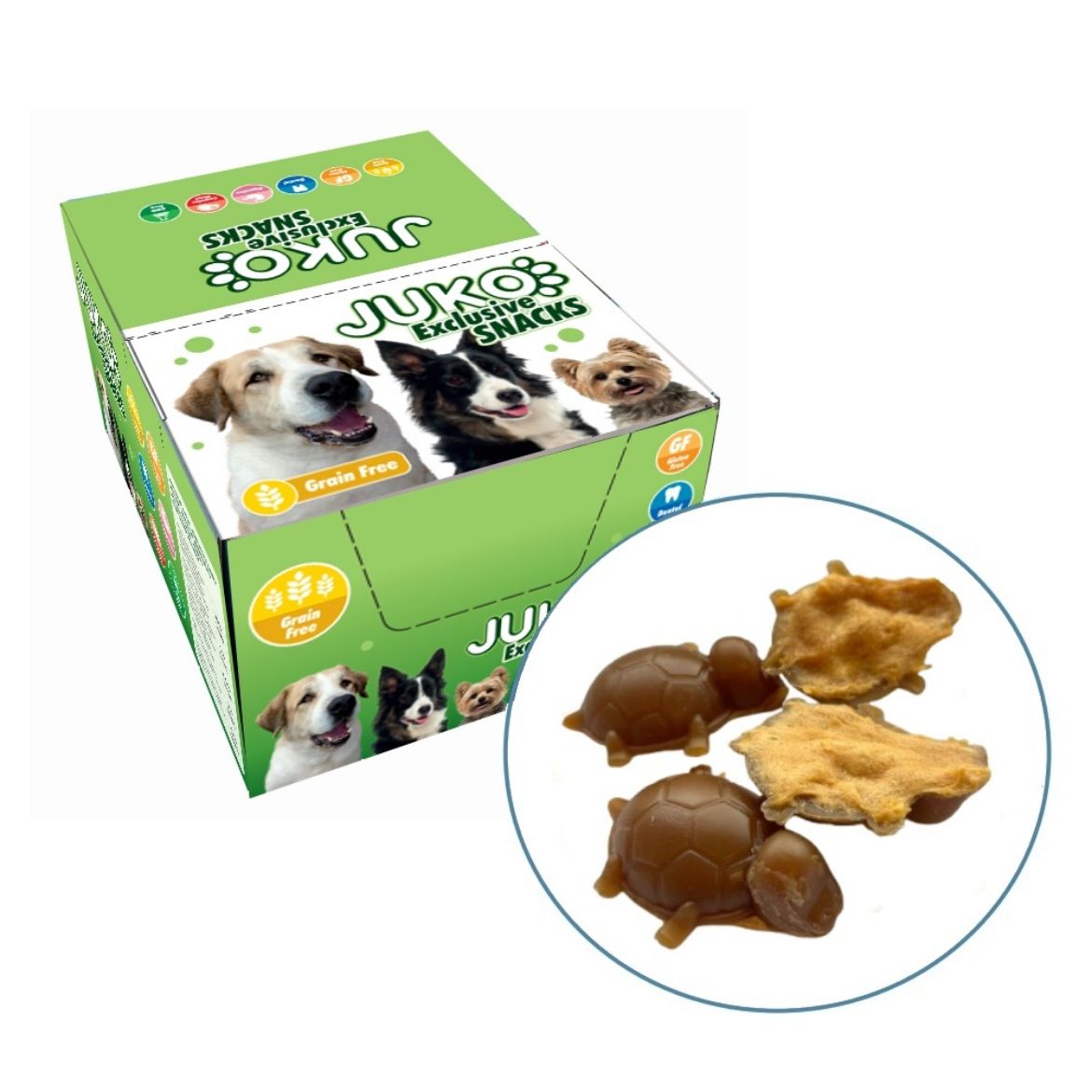 pamlsek pro psa, želva plněná masem, grain free, bez lepku, 6,5cm