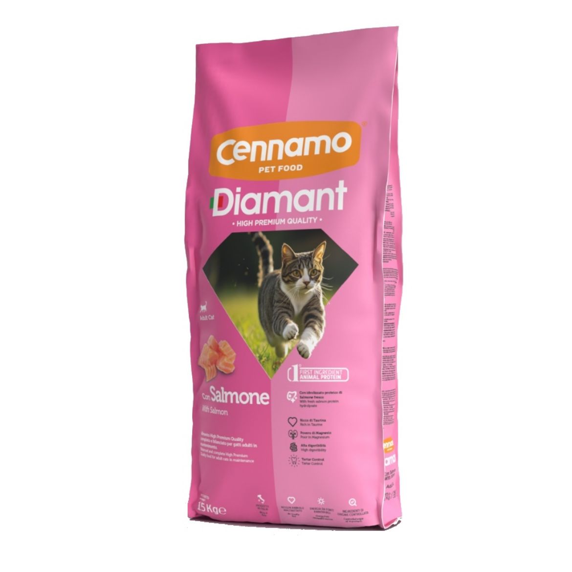 Diamant cat adult salmone, kompletní krmivo pro dospělé kočky s lososem