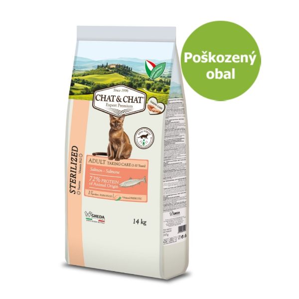 Chat & Chat Expert Adult Sterilized s lososem 14 kg kompletní krmivo pro kastrované kočky