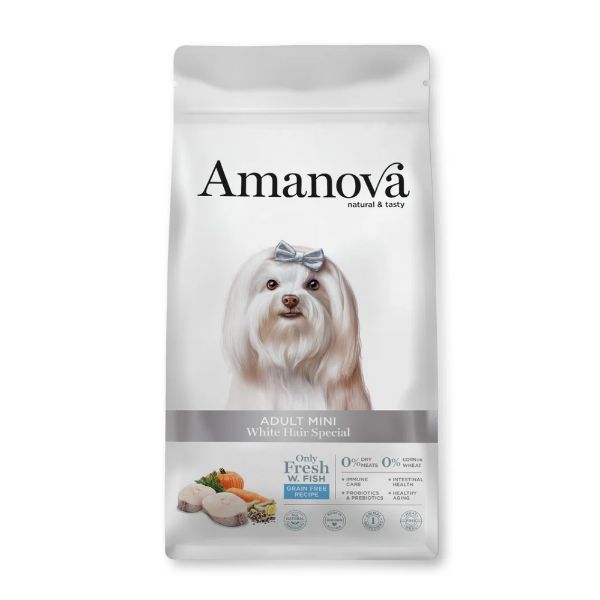 Amanova Dog Adult Mini White Hair GF 2 kg