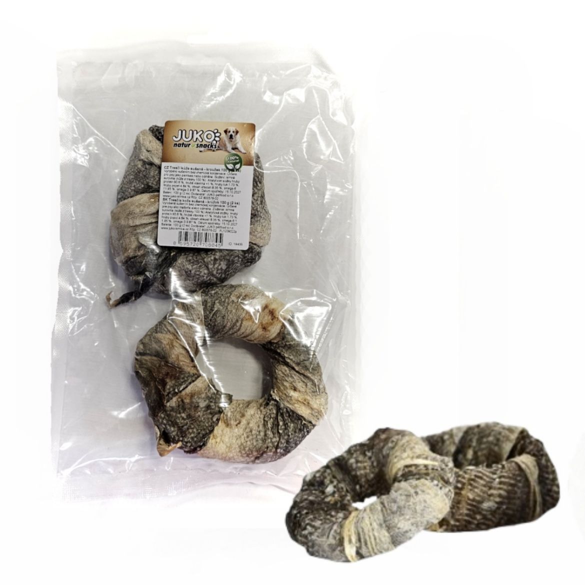 Tresčí kůže sušená Kroužek JUKO 100 g (4 ks)