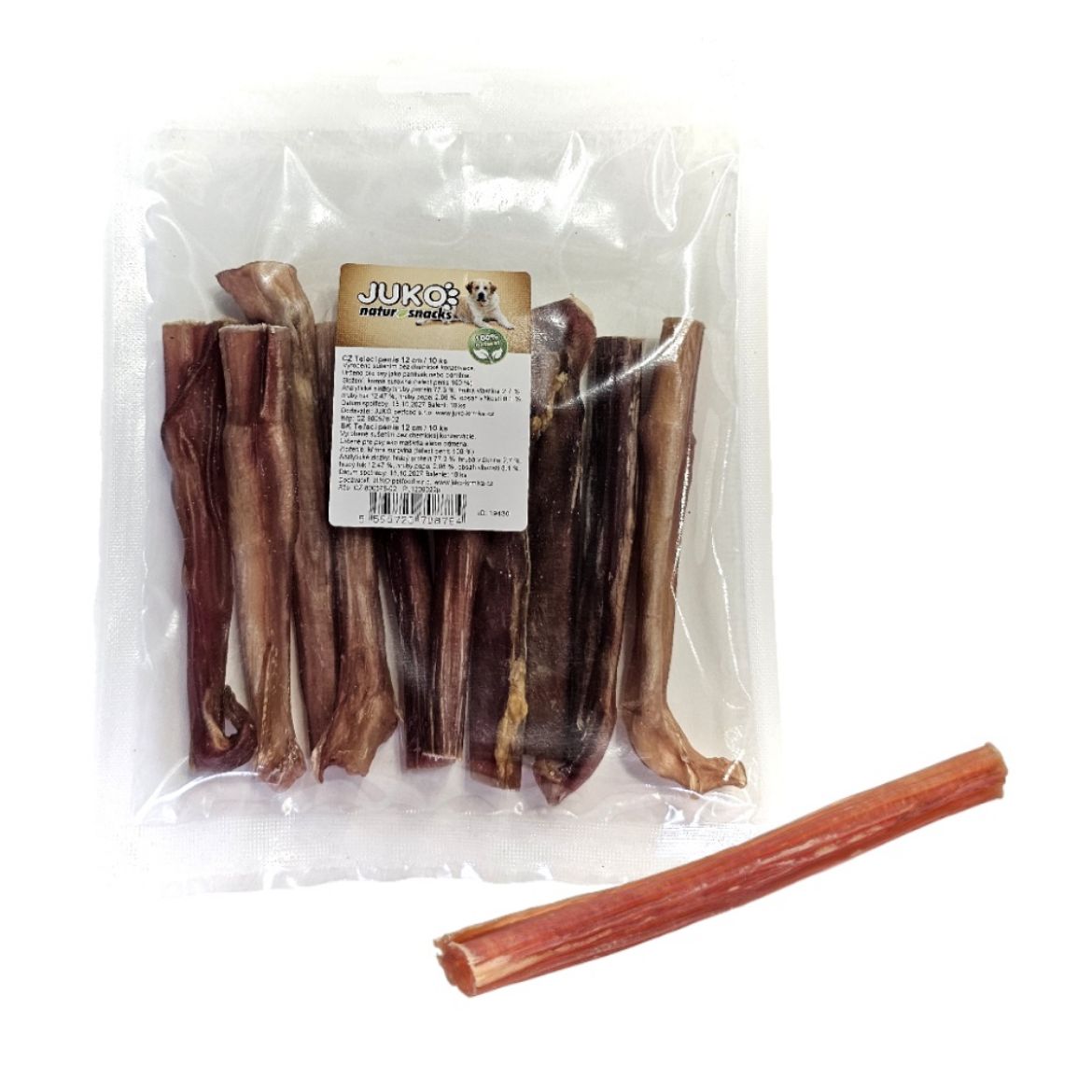 Penis telecí JUKO 12 cm (10 ks), sušený pamlsek