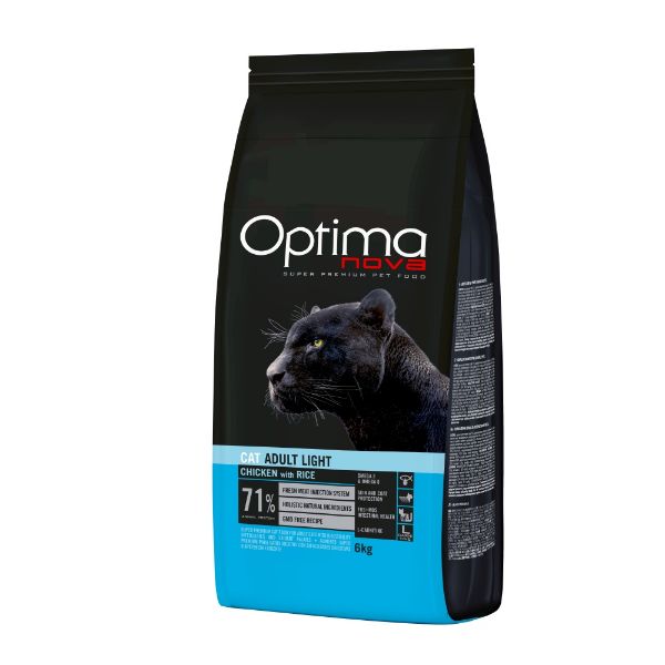 OPTIMAcat light, 6 kg, kočka, kontrola váha. chicken, kuře, rice, rýže, superprémiové krmivo