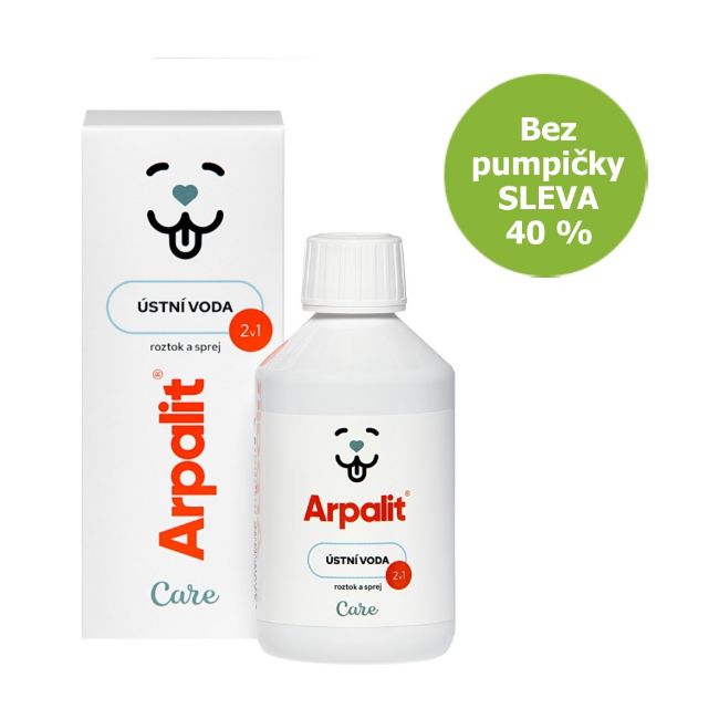 Arpalit Care Ústní voda, 2 v (roztok a sprej) 250 ml, Zabraňuje tvorbě zubního plaku a zubního