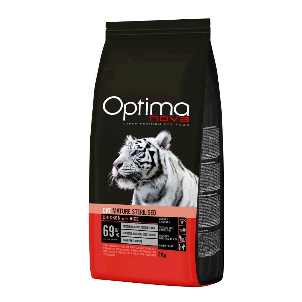 OPTIMAnova Cat Mature Sterilised 2 kg, kočka, chicken, kuře, rice, rýže, superprémiové krmivo
