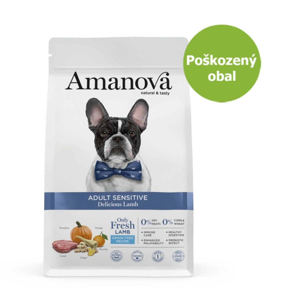 Obrázek z Amanova Dog Adult Sensitive Lamb & Pumpkin GF 10 kg - Poškozený obal - SLEVA 15 % 