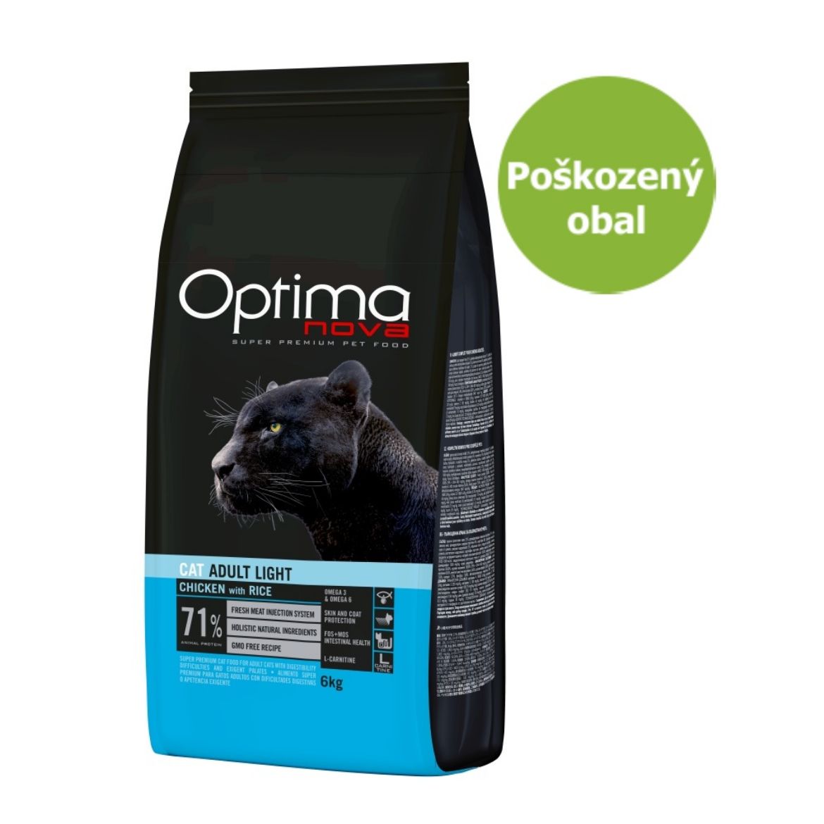 OPTIMAcat light, 6 kg, kočka, kontrola váha. chicken, kuře, rice, rýže, superprémiové krmivo