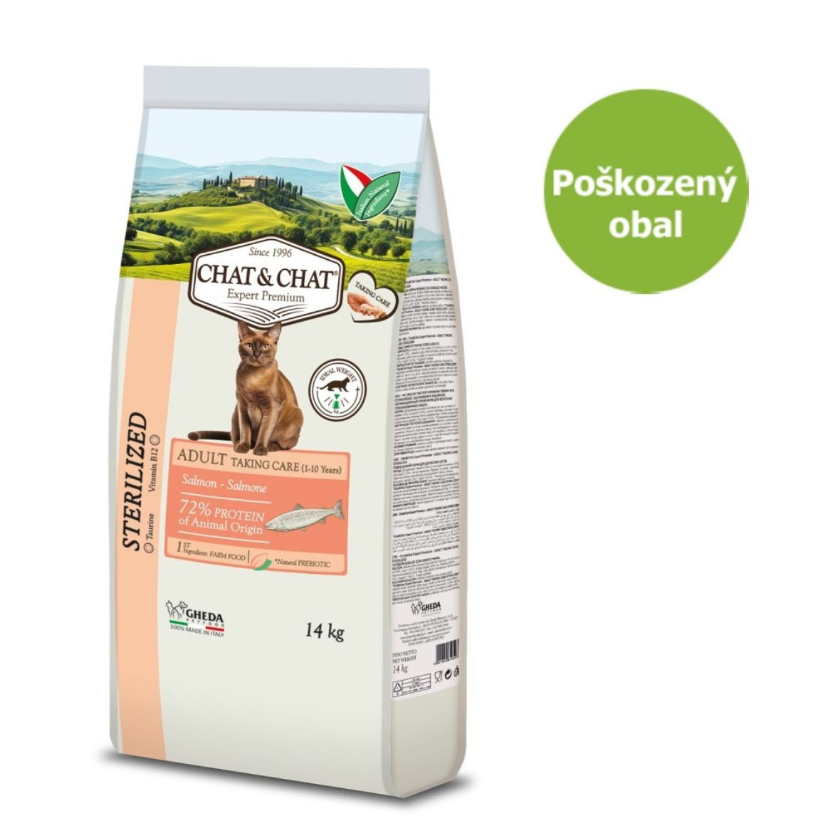 Chat & Chat Expert Adult Sterilized s lososem 14 kg kompletní krmivo pro kastrované kočky