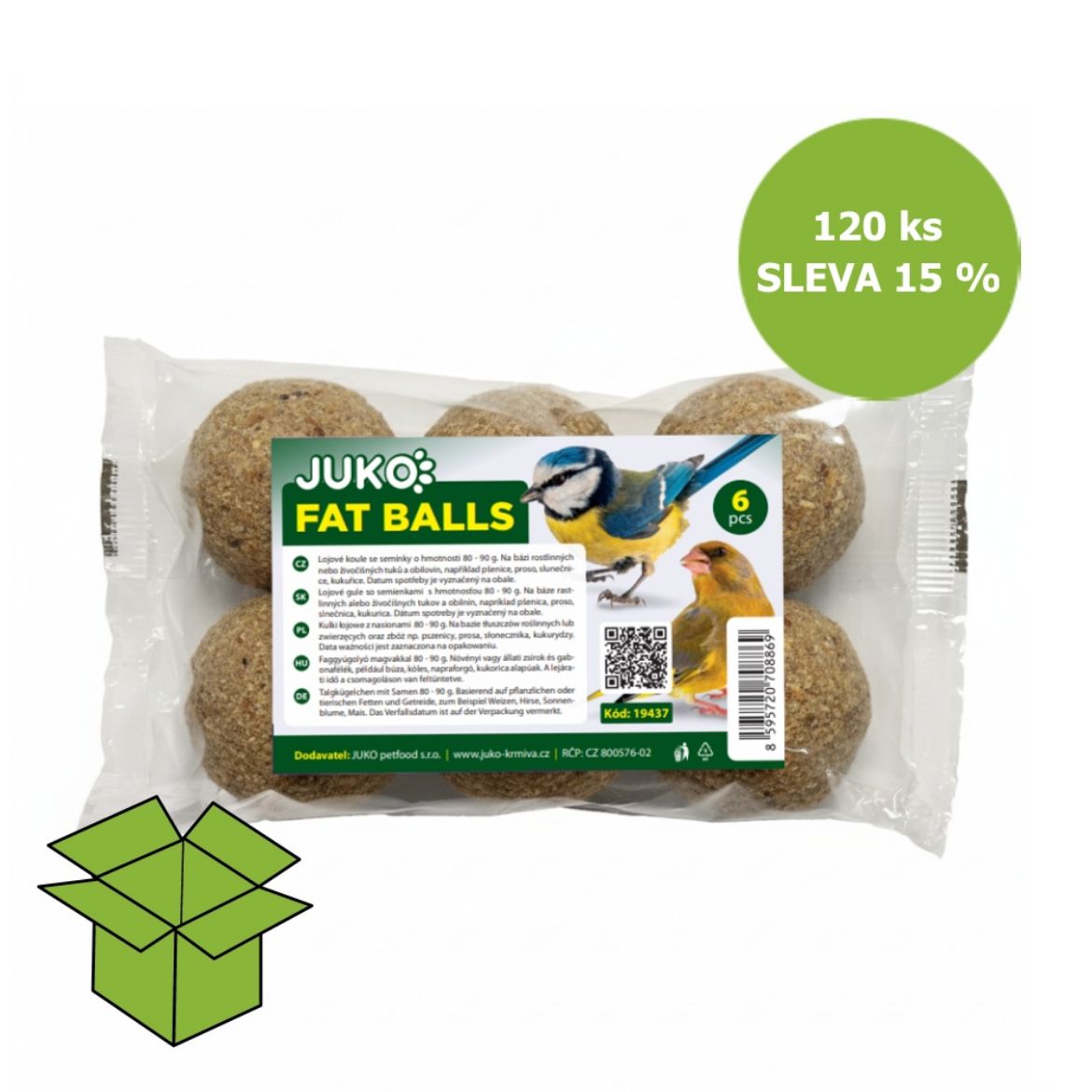 Lojová koule se semínky bez síťky 90 g (120 ks) SLEVA 15 %