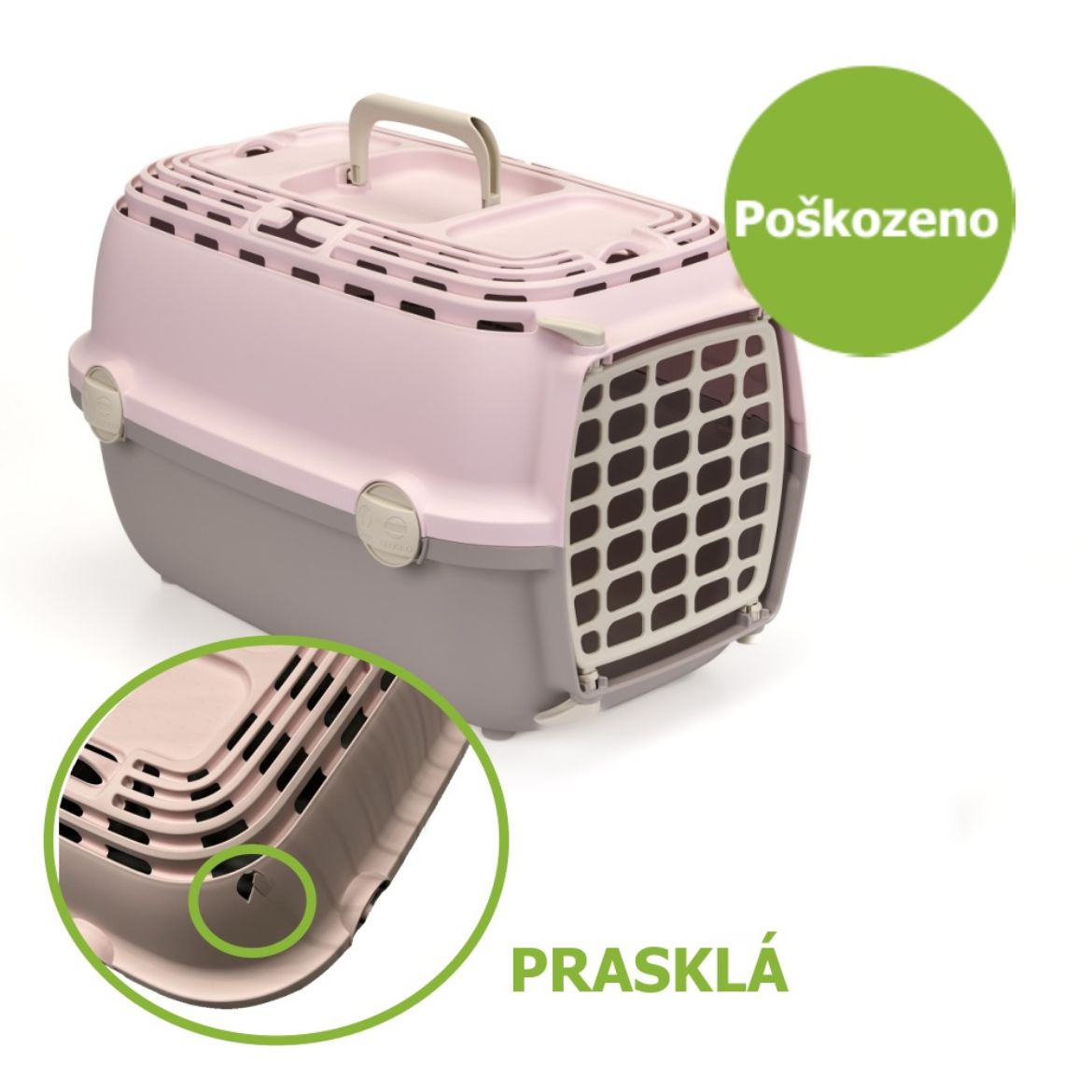 Přepravka Horizon pro psy a kočky plastová dvířka, romantická růžová