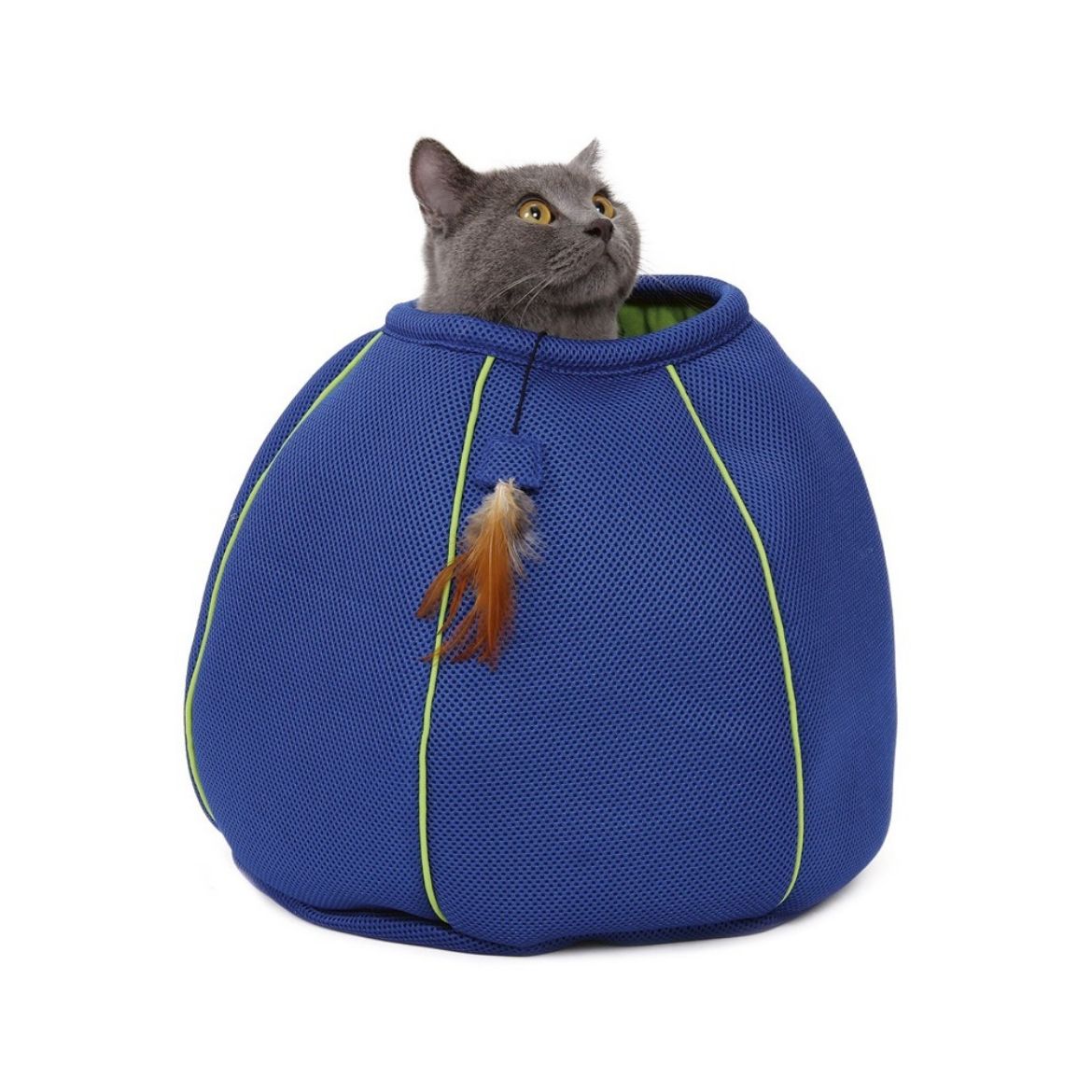 Pelíšek Jeskyně kočičí, s přidanou hračkou, měkký