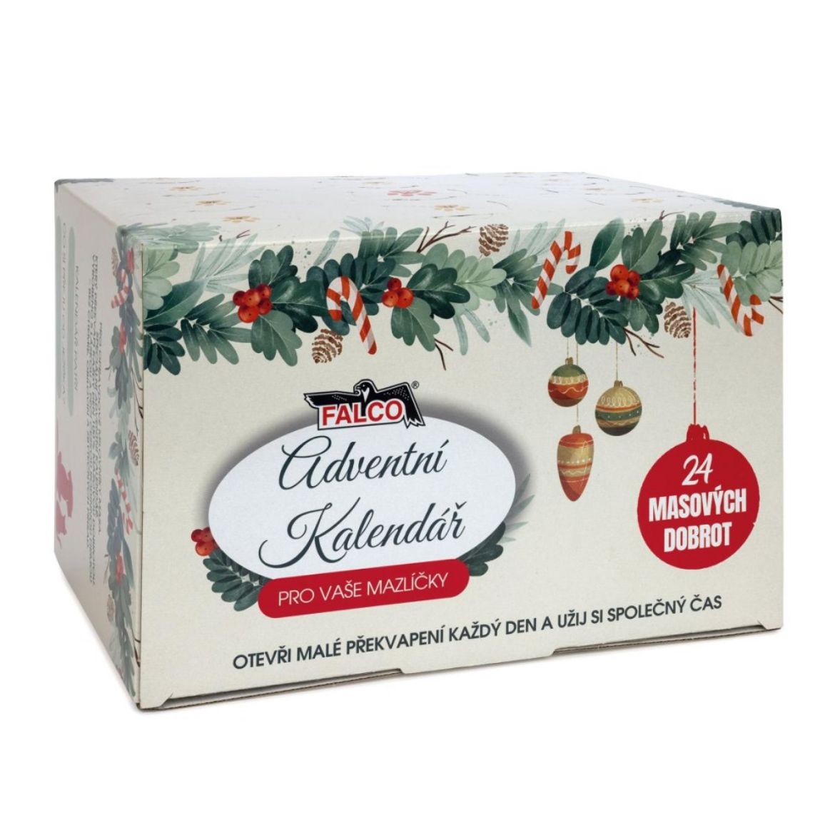 Falco dog & cat, 100% masové konzervy, konzerva pro psy a kočky, 100% přírodní, mix konzerv, 24 konzerv, vánoční edice, vánoční balení