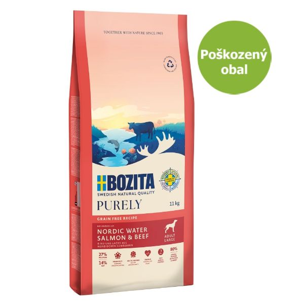 Bozita Purely Dog Adult nordic water Large Salmon & Beef 11 kg kompletní krmivo pro dospělé psy velkých plemen