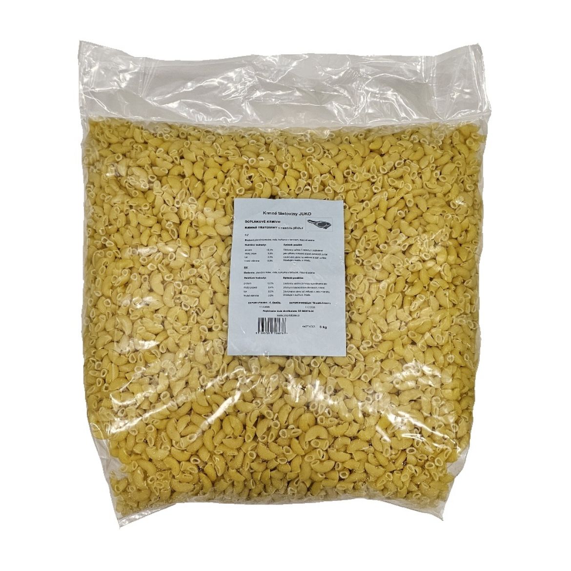 Těstoviny masové žluté, těstoviny na vaření, doplňkové krmivo, příloha, 5 kg