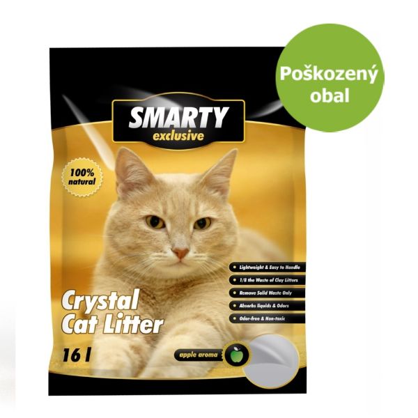 Smarty exclusive, silikátové stelivo pro kočky, s vůní zeleného jablka, granulovité, vysoká absorpční schopnost, přírodní netoxické