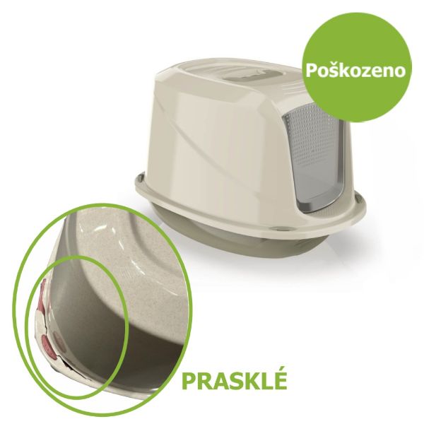 Uzavřený záchod pro kočky z kvalitního plastu, mix barev, dvířka, galaxy jumbo, velký záchod